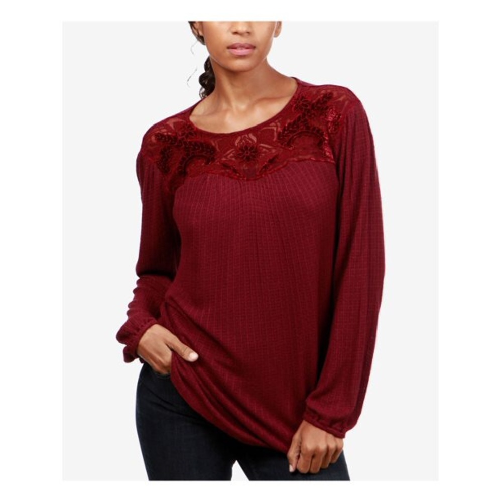 Lucky Brand Knit Top with embroidery detail